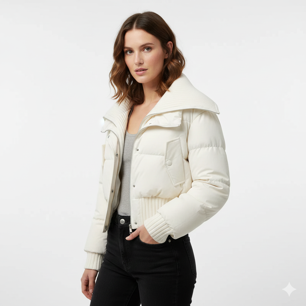 Luna Piumino Donna Oversize – Giacca Imbottita Leggera con Collo Alto per Autunno e Inverno