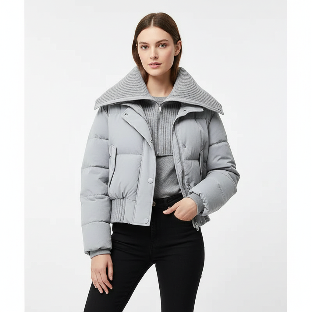 Luna Piumino Donna Oversize – Giacca Imbottita Leggera con Collo Alto per Autunno e Inverno