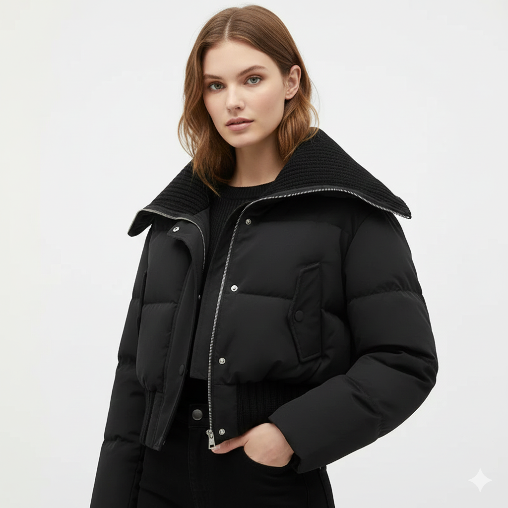 Luna Piumino Donna Oversize – Giacca Imbottita Leggera con Collo Alto per Autunno e Inverno