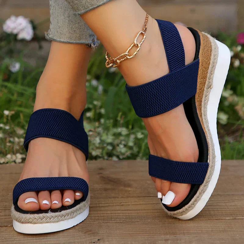 Sandali con plateau da donna Anna - Cinturini elastici e comodi sandali estivi con un look elegante