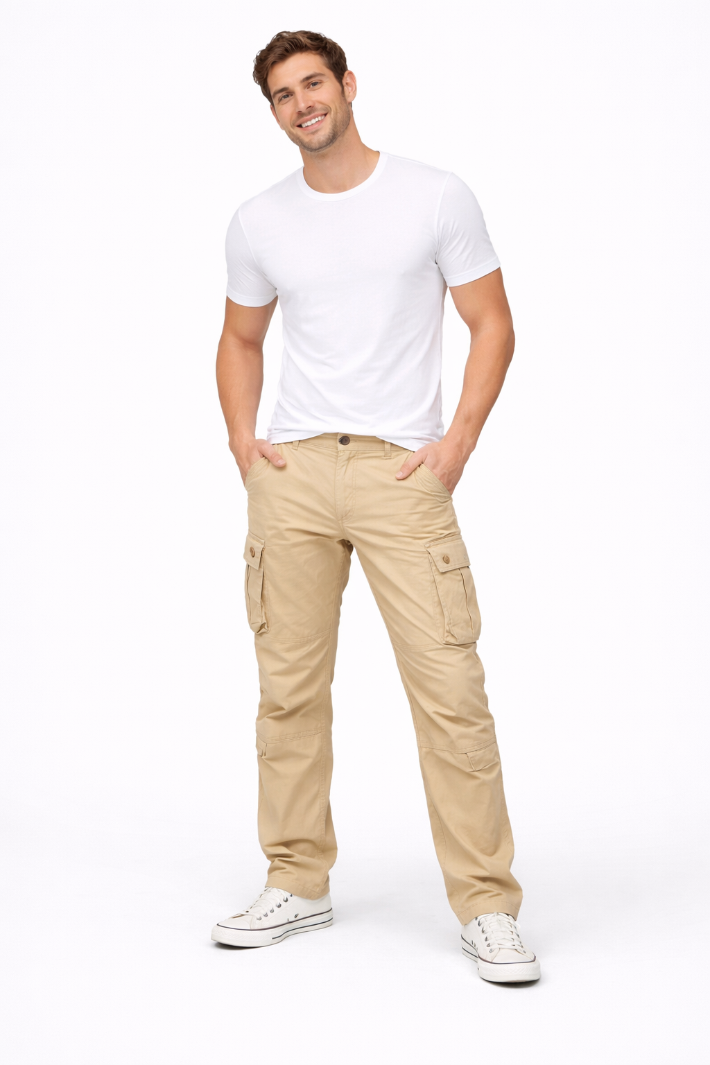 Mane Pantalon Cargo Homme Coupe Droite – Coton Respirant, Poches Utilitaires & Style Workwear