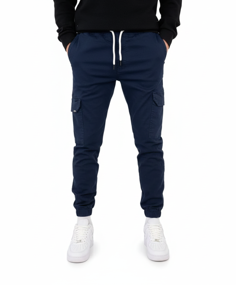 Mariano Men's Cargo Pants – Long Jogger with Elastic Waist, Cargo Pockets & Modern Fit