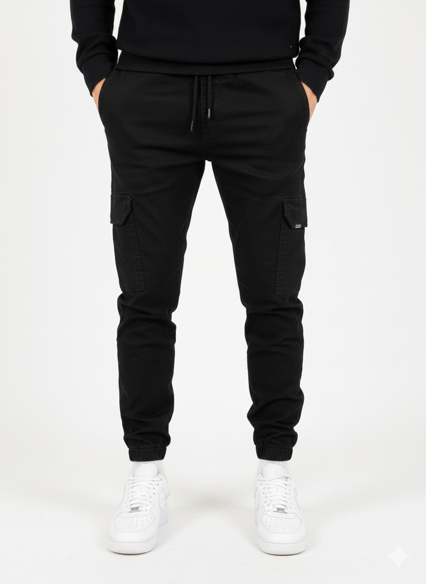 Mariano Pantalon Cargo Homme – Jogger Long avec Taille Élastique, Poches Cargo & Coupe Moderne