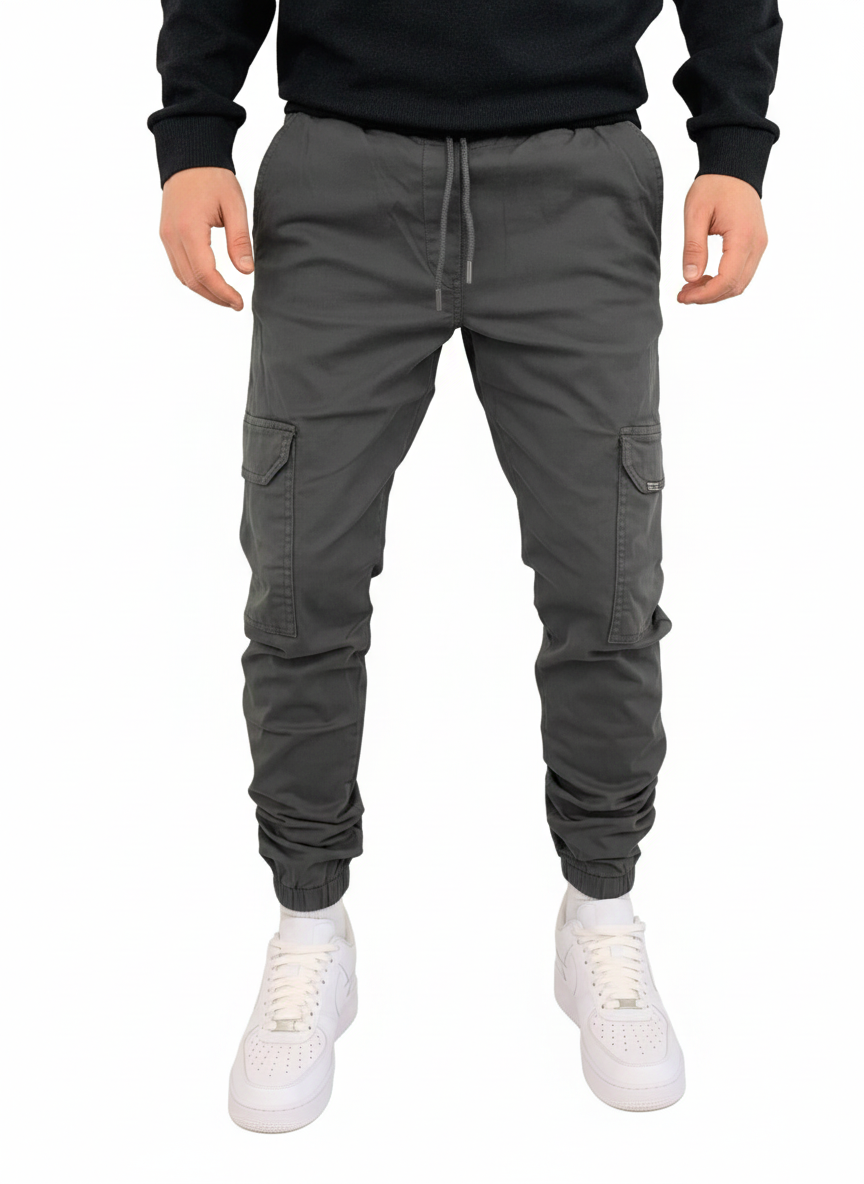 Mariano Men's Cargo Pants – Long Jogger with Elastic Waist, Cargo Pockets & Modern Fit
