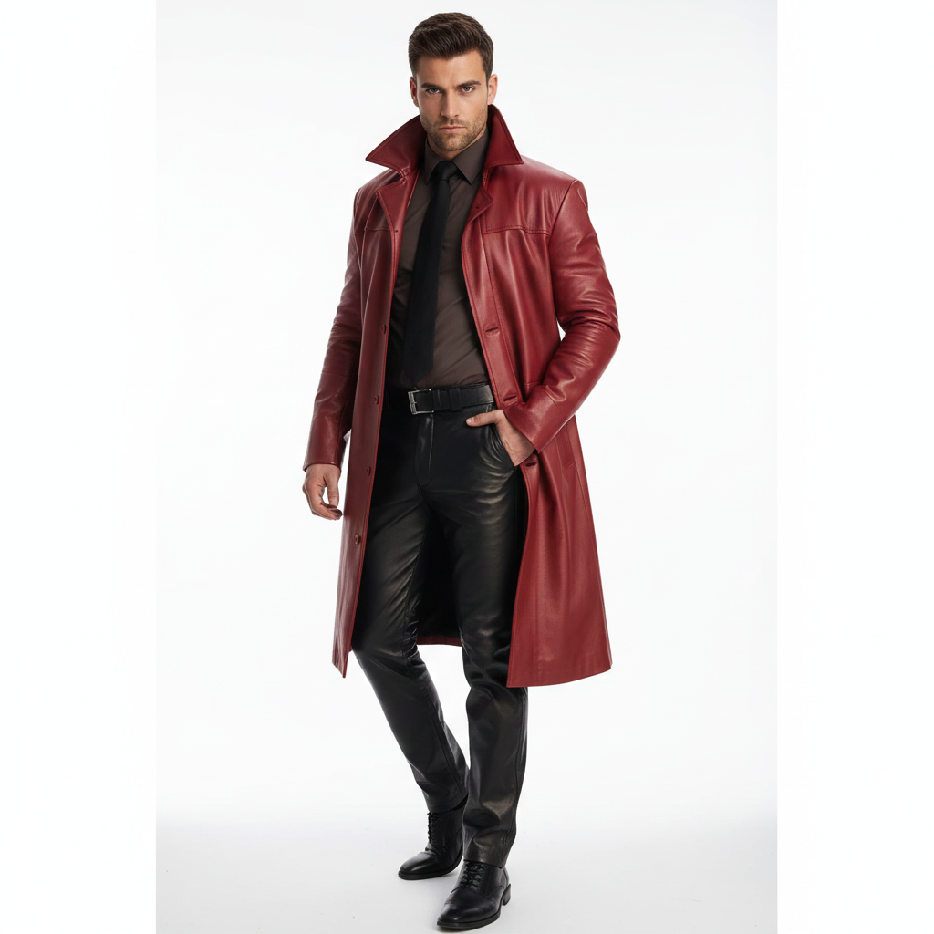 Marlo Trench Lang Herren – Eleganter Mantel mit klassischer Knopfleiste und modernem Schnitt