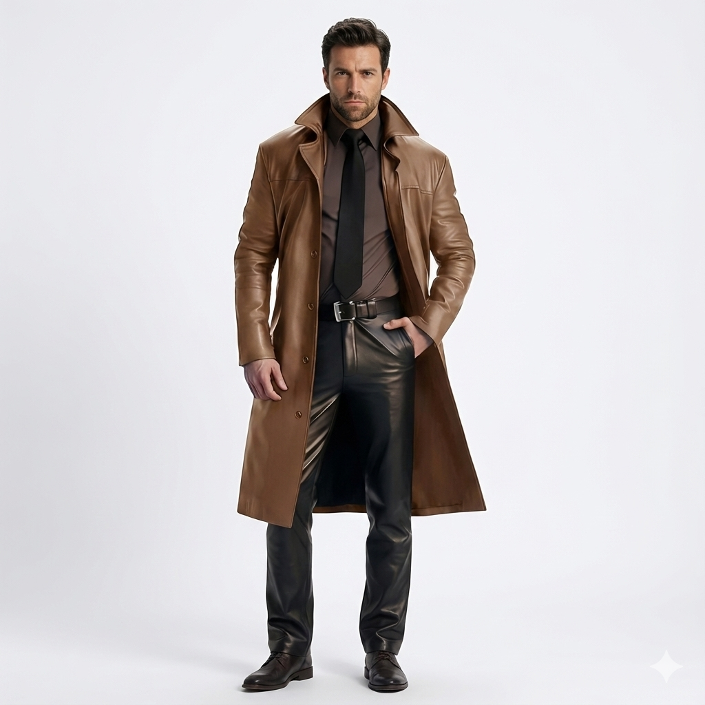 Marlo Trench Lang Herren – Eleganter Mantel mit klassischer Knopfleiste und modernem Schnitt