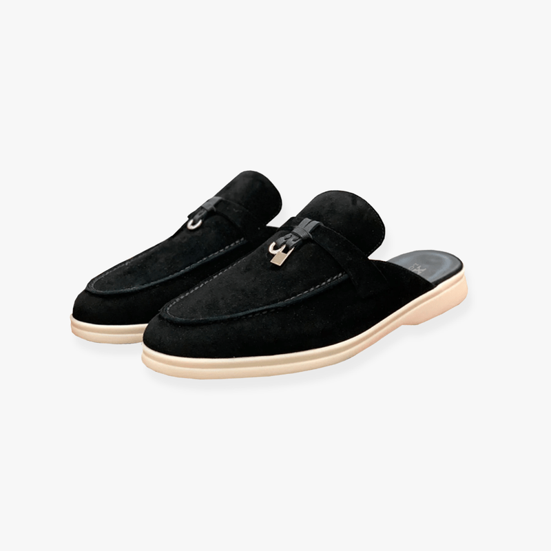 Mules da donna Emary – Mules slip-on con fibbia e comfort chic senza tacco