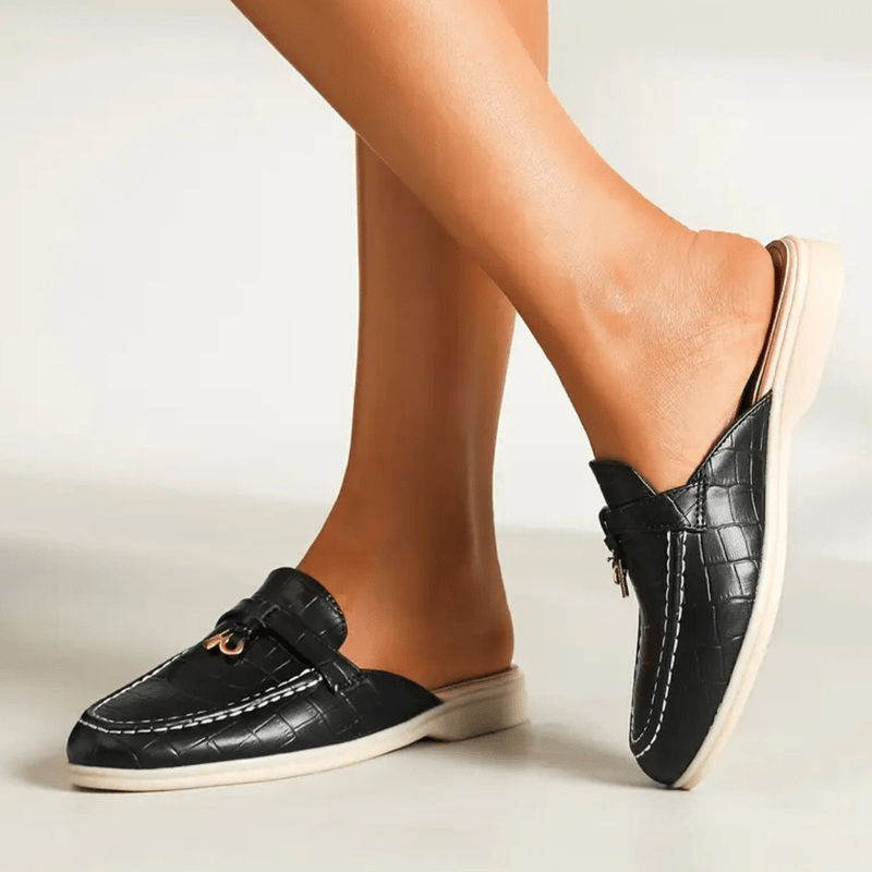 Mules slip-on da donna Lydia - Mules senza tacco con fibbia chic e suola comoda