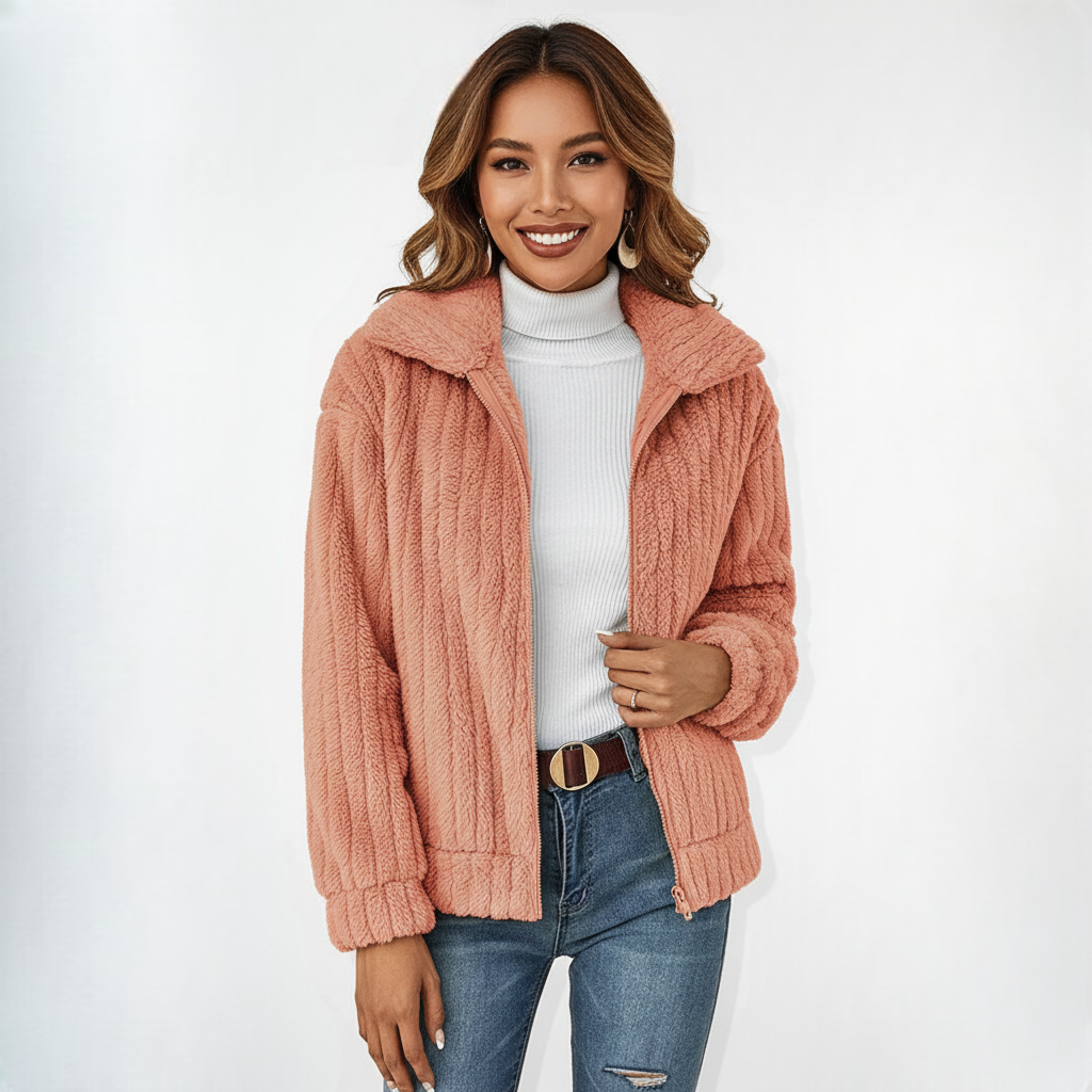 May hosszú női polár mellény – elegáns és meleg kardigán cipzárral és zsebekkel