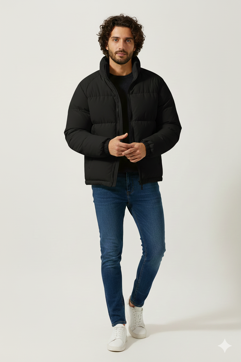 Milan Pánská péřová bunda s fleecovou podšívkou – Teplá zimní péřová bunda