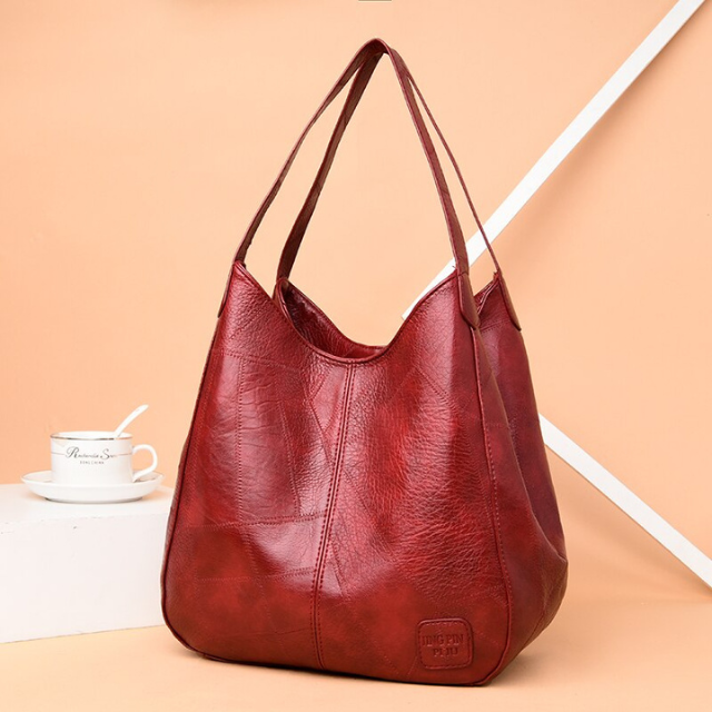 Elowen Sac à Épaule Femme – Luxe en Cuir Véritable avec Design Intemporel et Compartiments Pratiques
