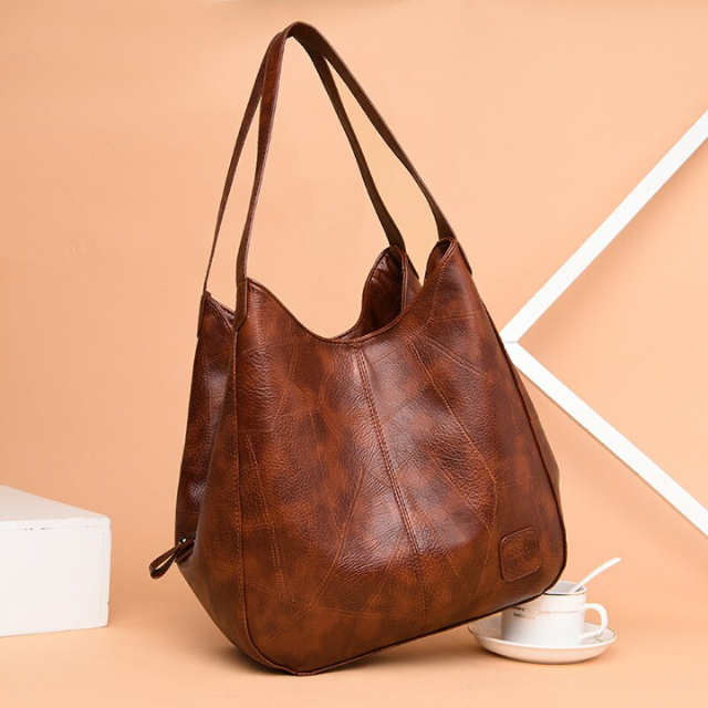 Elowen Sac à Épaule Femme – Luxe en Cuir Véritable avec Design Intemporel et Compartiments Pratiques