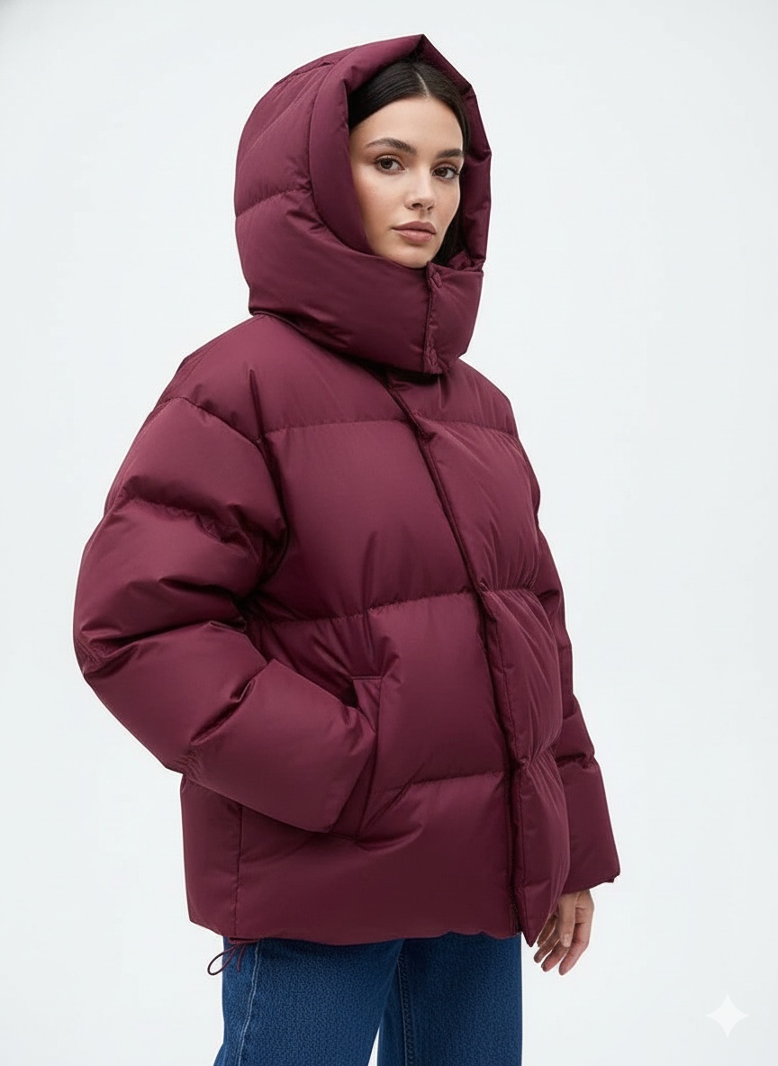 Nava Chaqueta Acolchada Mujer Oversize – Abrigo Acolchado con Cuello Alto para Invierno y Estilo Urbano