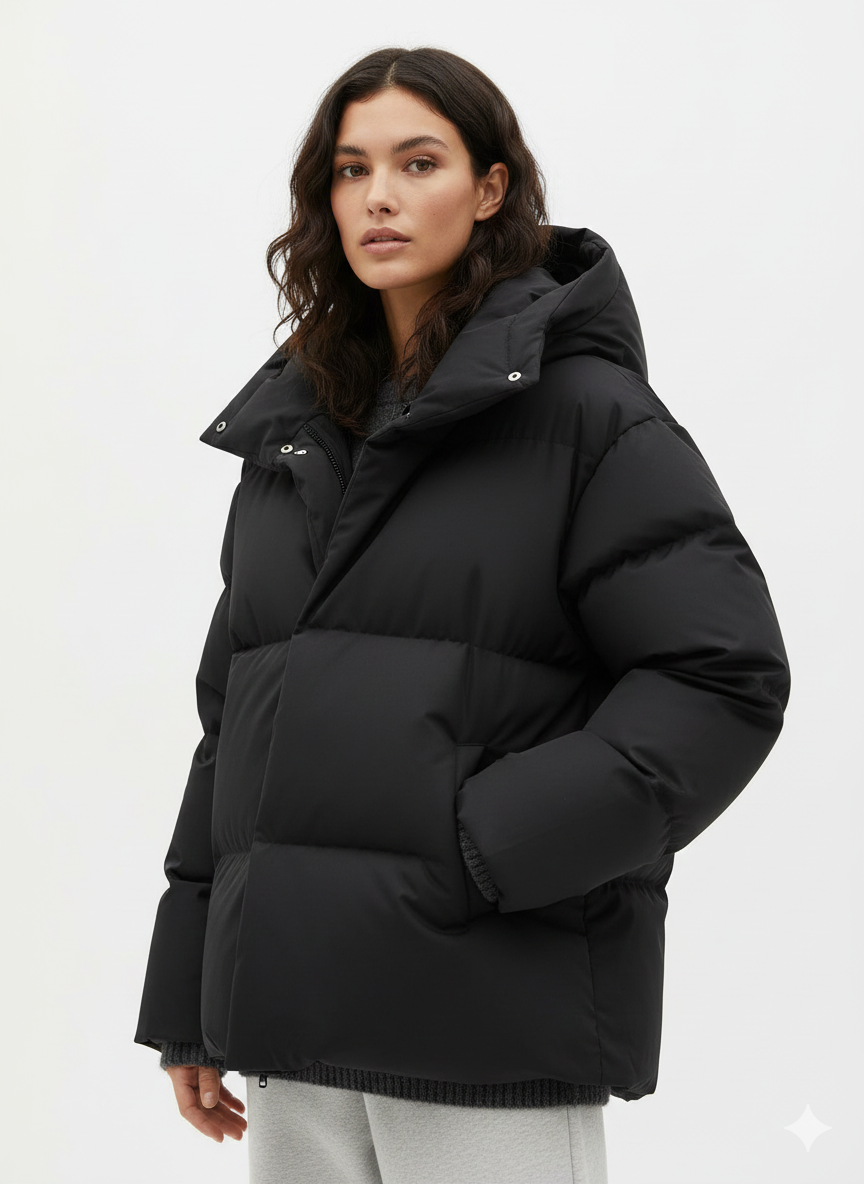 Nava Doudoune Femme Oversize – Veste Matelassée à Col Montant pour Hiver & Streetstyle