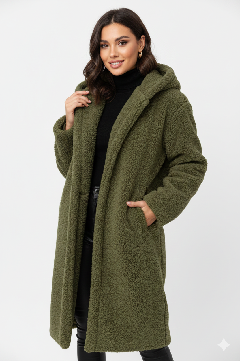 Nelia Manteau Teddy Femme – Veste Oversize Douce & Chaude pour Looks Hiver Élégants