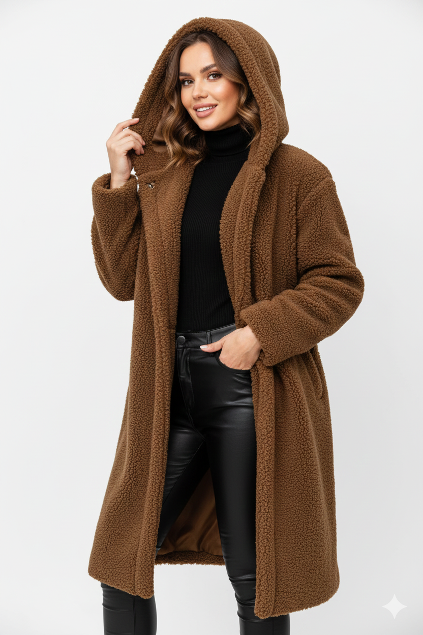 Nelia Manteau Teddy Femme – Veste Oversize Douce & Chaude pour Looks Hiver Élégants