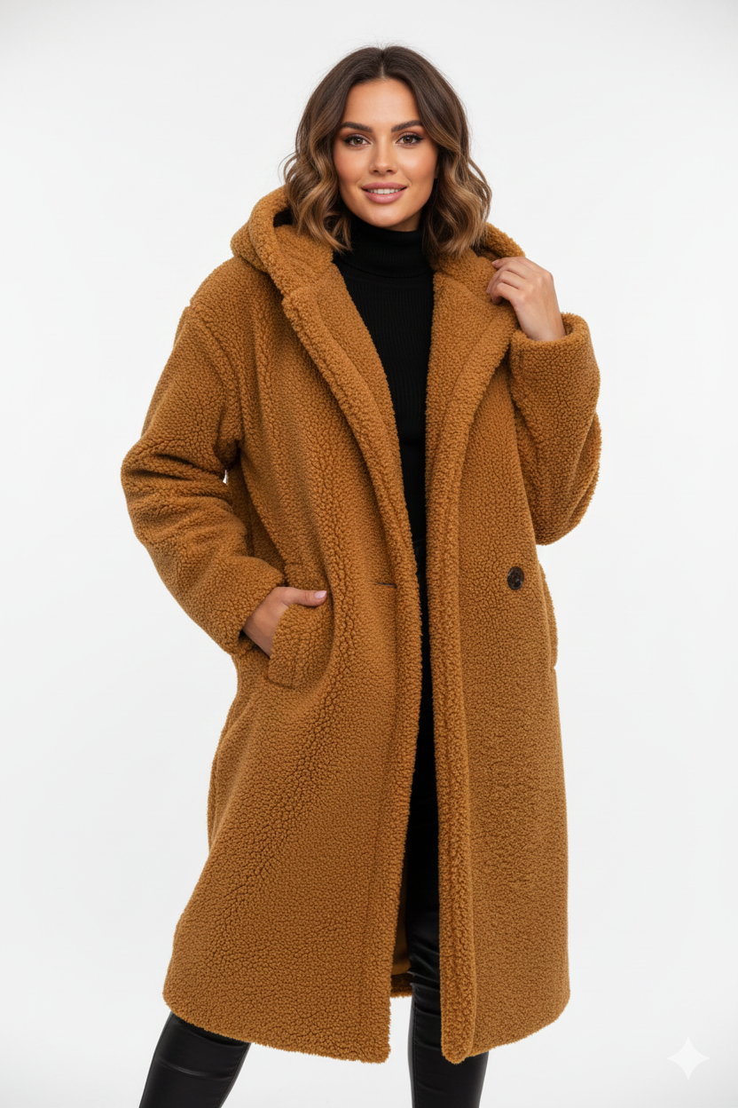 Nelia Manteau Teddy Femme – Veste Oversize Douce & Chaude pour Looks Hiver Élégants