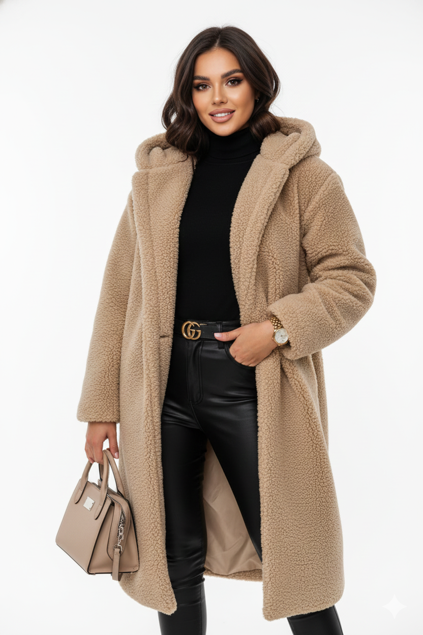 Nelia Manteau Teddy Femme – Veste Oversize Douce & Chaude pour Looks Hiver Élégants