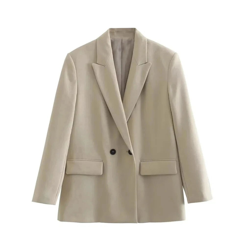 Amalia Blazer Oversize Femme – Manteau Élégant à Double Boutonnage en Tissu Haut de Gamme