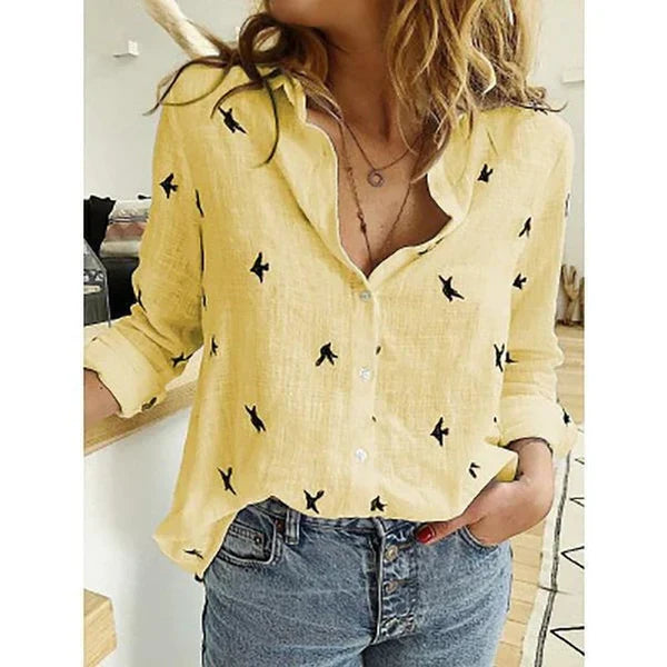 Blusa oversize da donna Bianna - Blusa casual con scollo a V e vestibilità ampia, adatta al lavoro o per tutti i giorni
