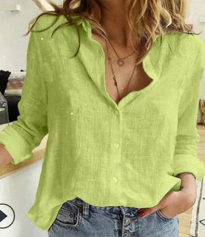 Blusa oversize da donna Bianna - Blusa casual con scollo a V e vestibilità ampia, adatta al lavoro o per tutti i giorni