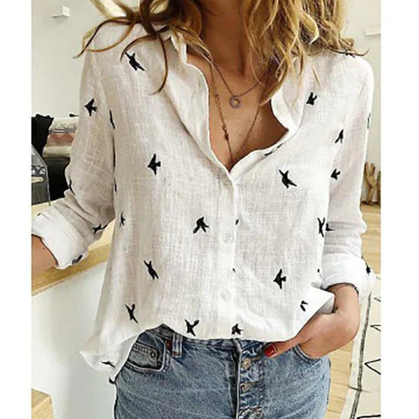 Blusa oversize da donna Bianna - Blusa casual con scollo a V e vestibilità ampia, adatta al lavoro o per tutti i giorni