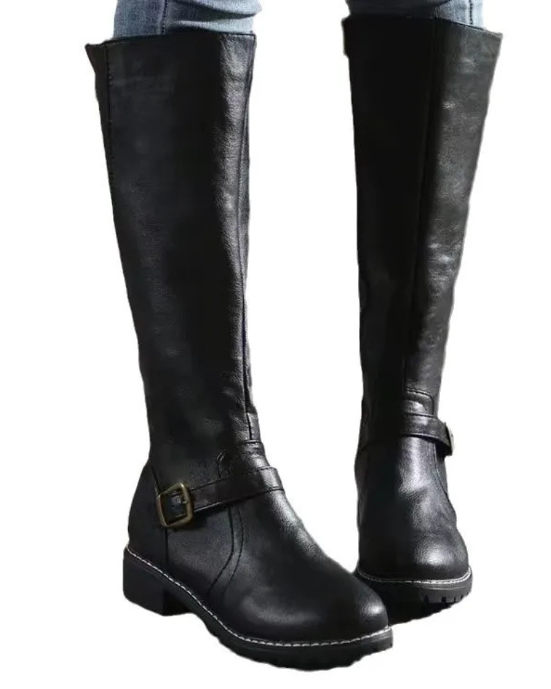 Nyla Leren Dameslaarzen – Dagelijks Comfort & Tijdloze Sierlijkheid