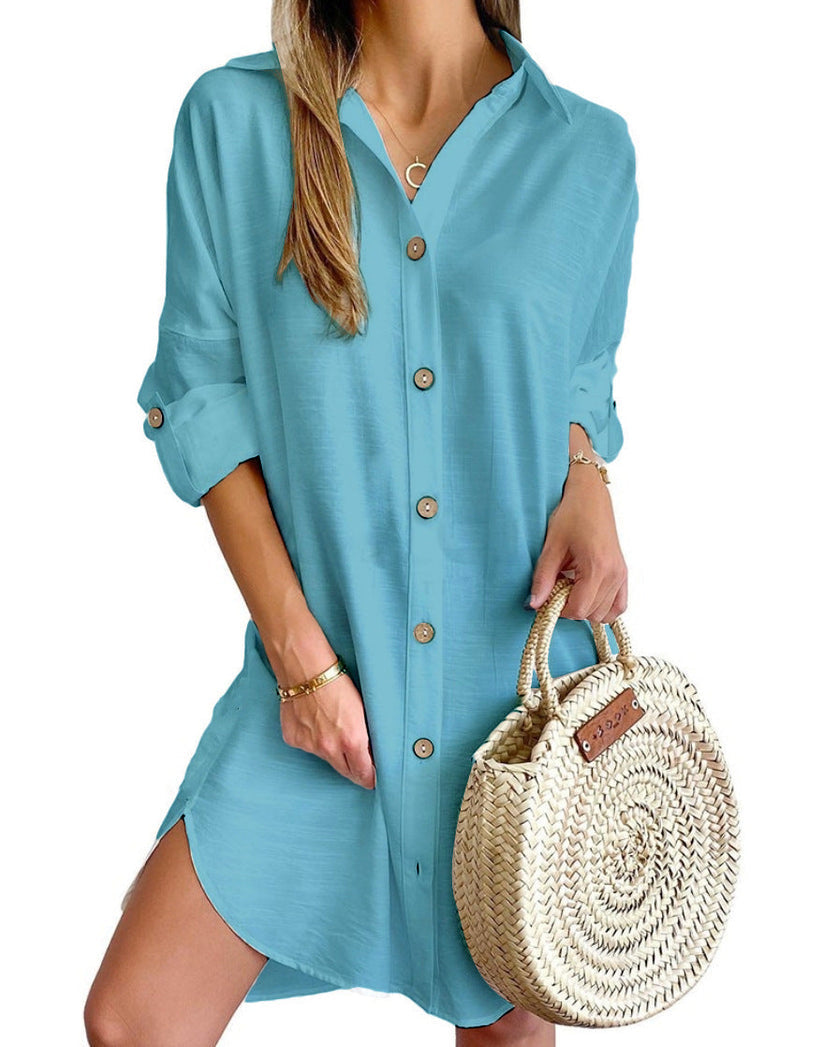Abito camicia da donna Nova - Abito estivo leggero con eleganza casual e vestibilità ampia