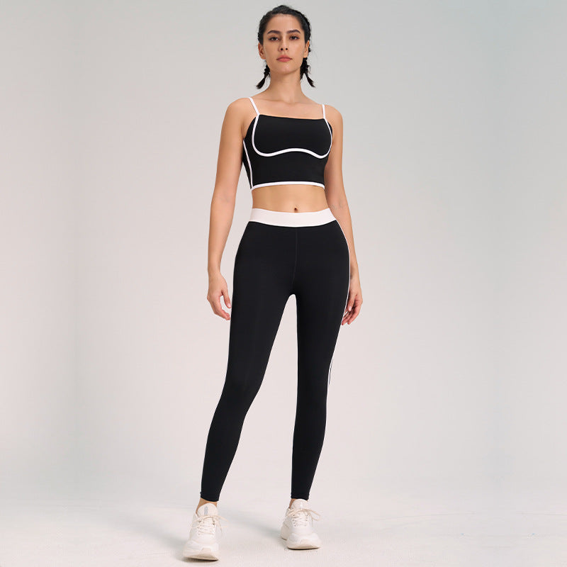 Hannah Ensemble de Yoga Femme – Débardeur Sans Manches & Legging Taille Haute en Tissu Stretch Respirant