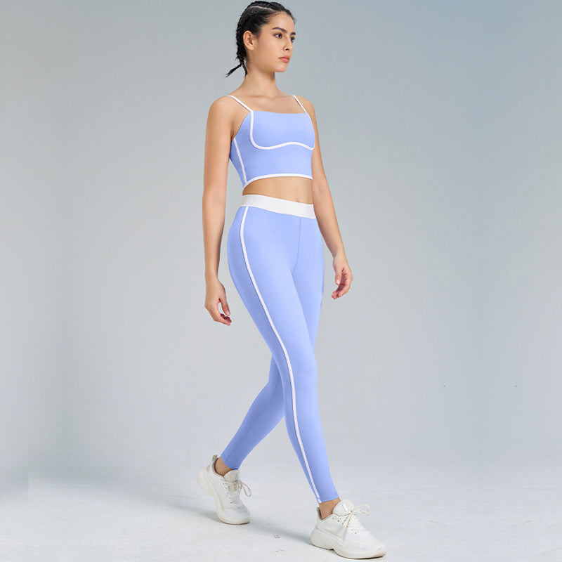 Hannah Ensemble de Yoga Femme – Débardeur Sans Manches & Legging Taille Haute en Tissu Stretch Respirant