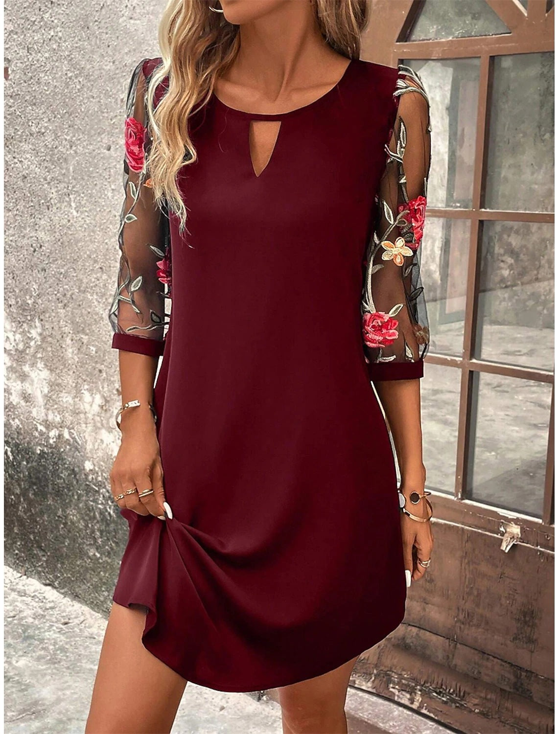 Abito chemisier da donna Sharina - Mini abito estivo con stampa floreale e vestibilità fluida e leggera