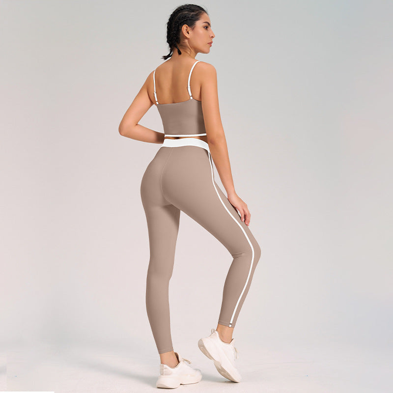 Hannah Ensemble de Yoga Femme – Débardeur Sans Manches & Legging Taille Haute en Tissu Stretch Respirant