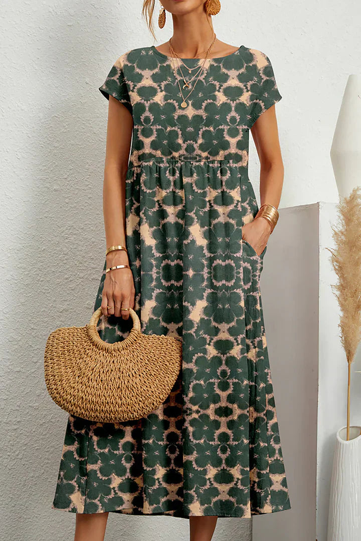 Abito estivo da donna Layla – Abito senza maniche con scollo rotondo, tessuto leggero e motivo elegante