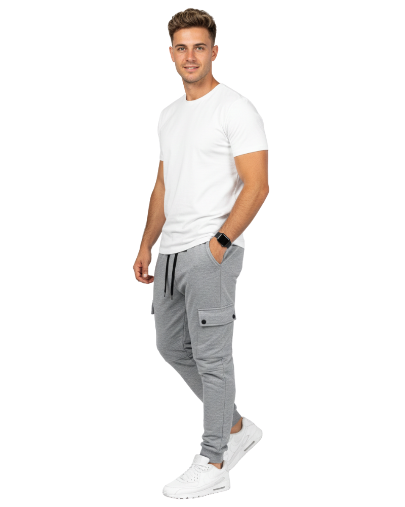Calças de Treino Masculinas Luciano Pantalon Cargo – Calças Jogger Confortáveis com Bolsos Laterais