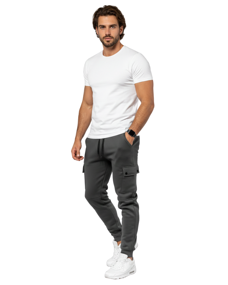 Calças de Treino Masculinas Luciano Pantalon Cargo – Calças Jogger Confortáveis com Bolsos Laterais