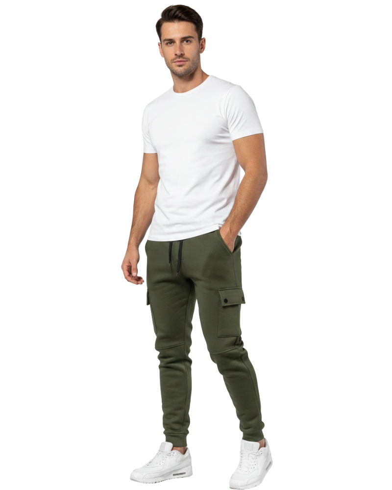 Calças de Treino Masculinas Luciano Pantalon Cargo – Calças Jogger Confortáveis com Bolsos Laterais