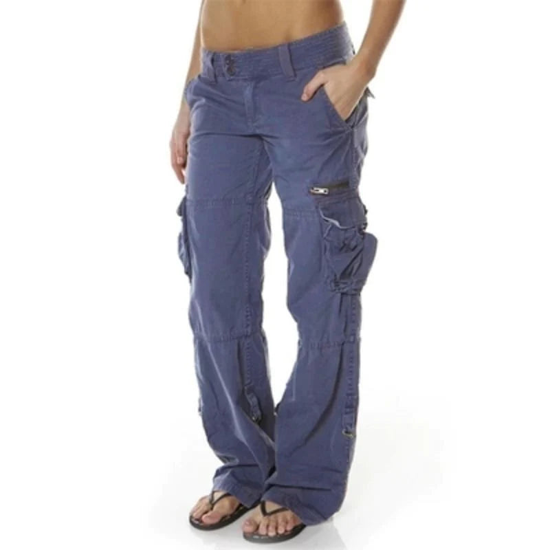 Ainsley Pantalon Cargo Noir – Coton, Style Décontracté & Fonctionnel pour Femme