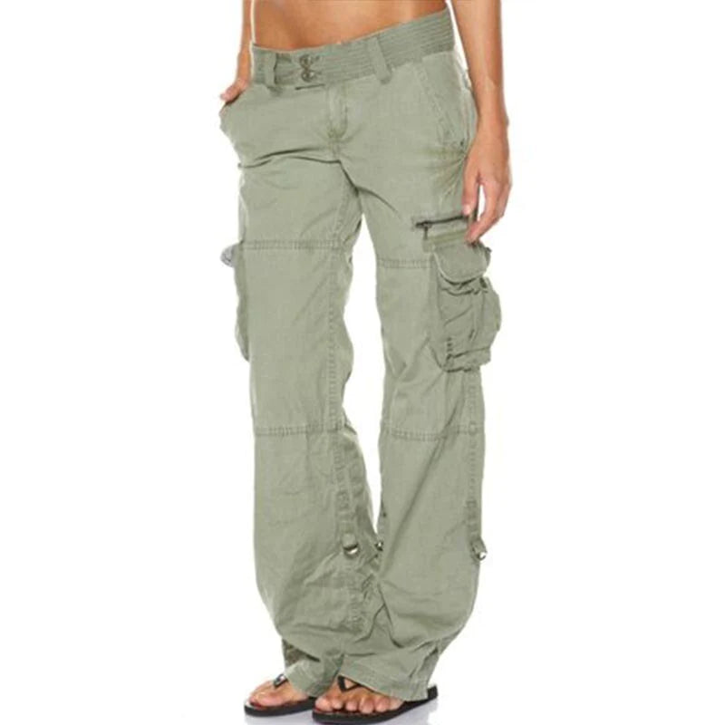 Ainsley Pantalon Cargo Noir – Coton, Style Décontracté & Fonctionnel pour Femme