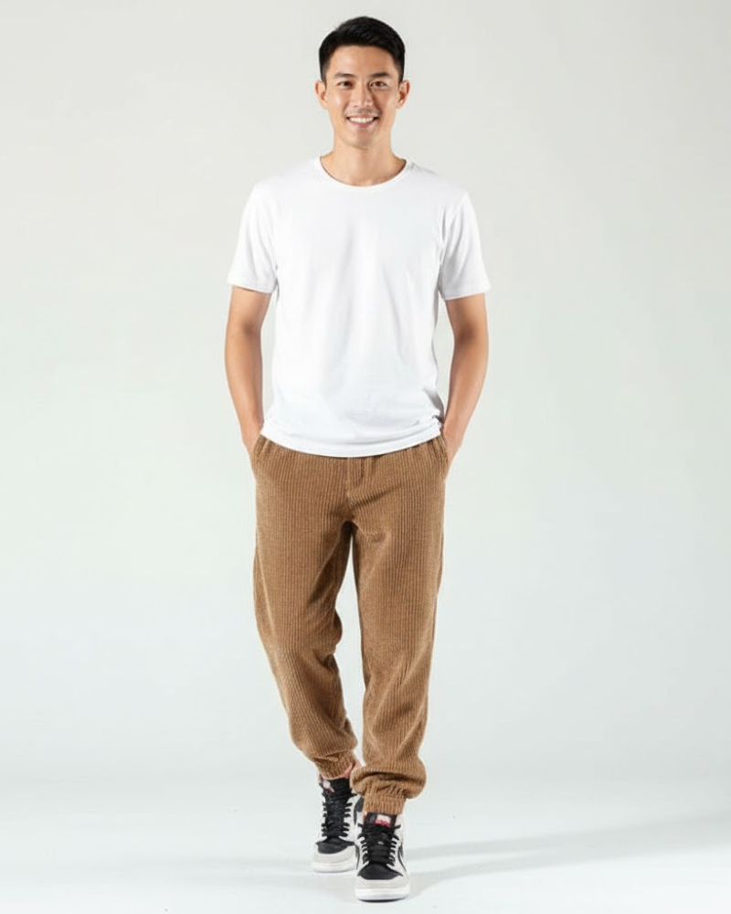 Emerson férfi kordbársony jogger nadrág – laza és kényelmes casual szabás