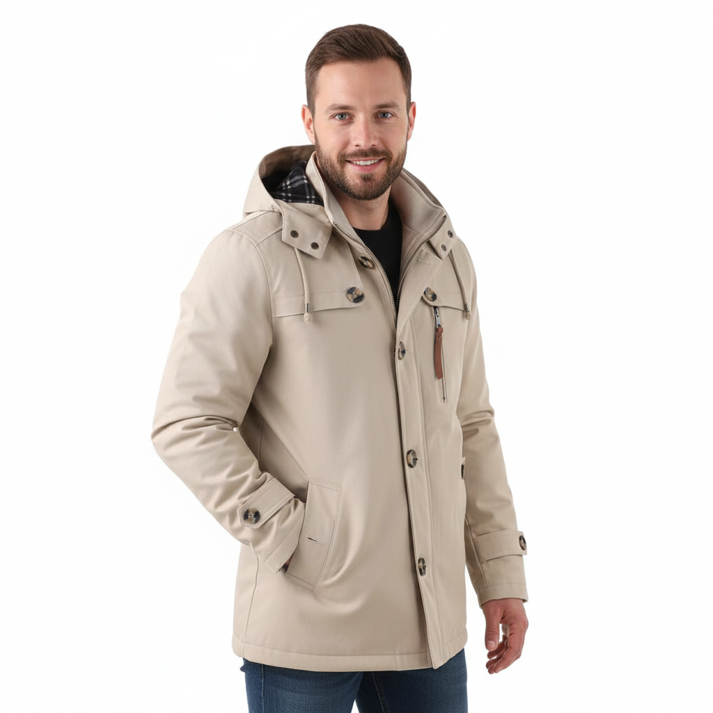 Ricardo Veste Hiver Homme – Manteau Slim Fit avec Capuche, Poches Pratiques & Finition Moderne