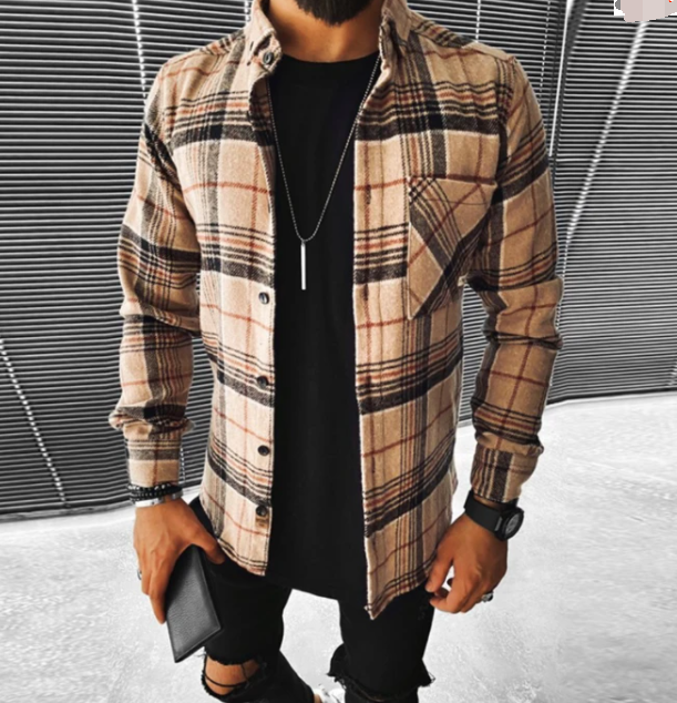 Chardy Cardigan Homme – Gilet Décontracté en Laine Mélangée au Motif Carreaux Moderne