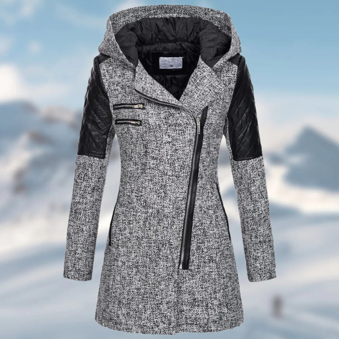 Jhey Manteau Long d’Hiver Femme – Design Chaud à Capuche avec Coupe Élégante pour Froid