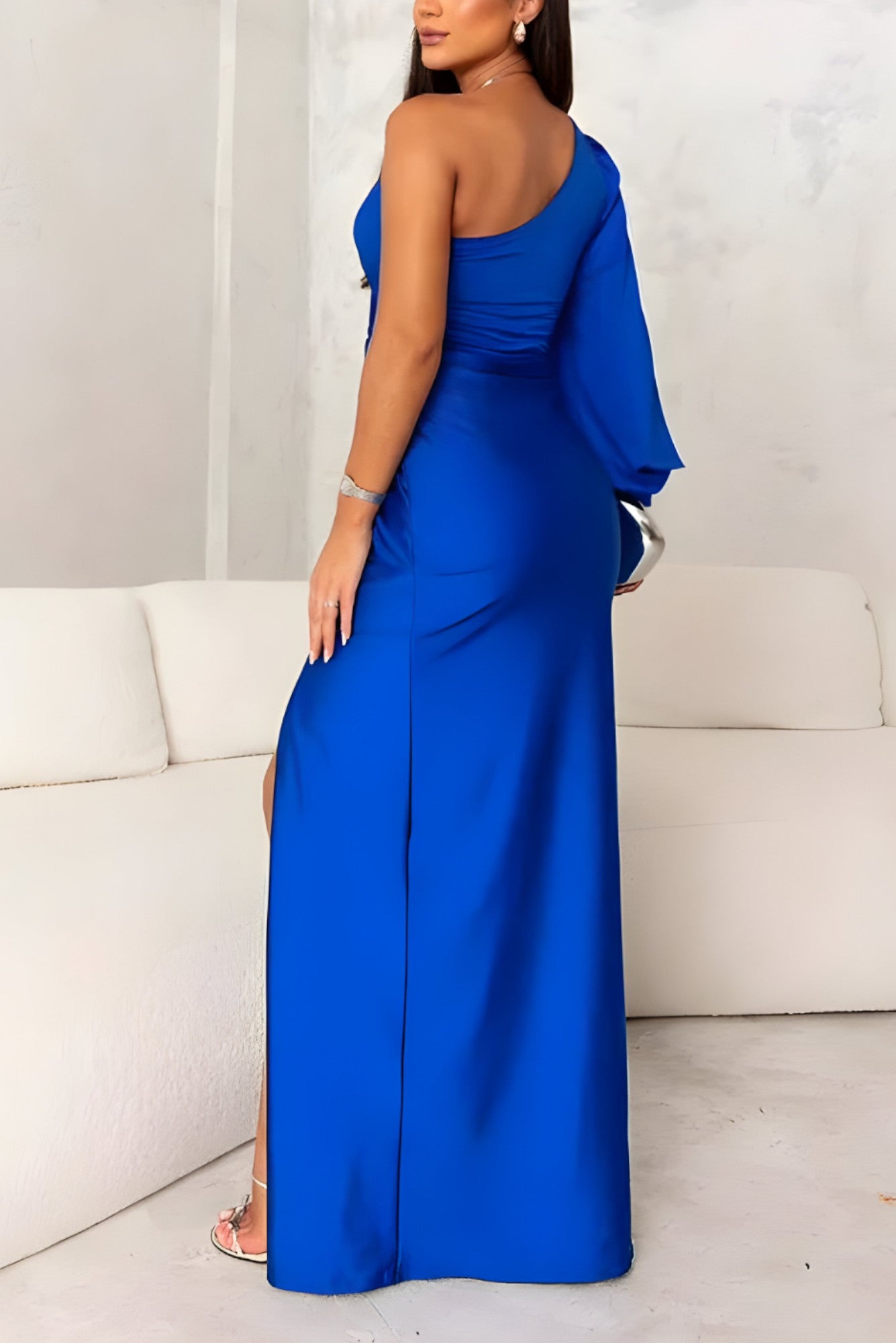 Abito lungo da donna Kaia - Elegante abito da sera chic con taglio aderente e tessuto fluido