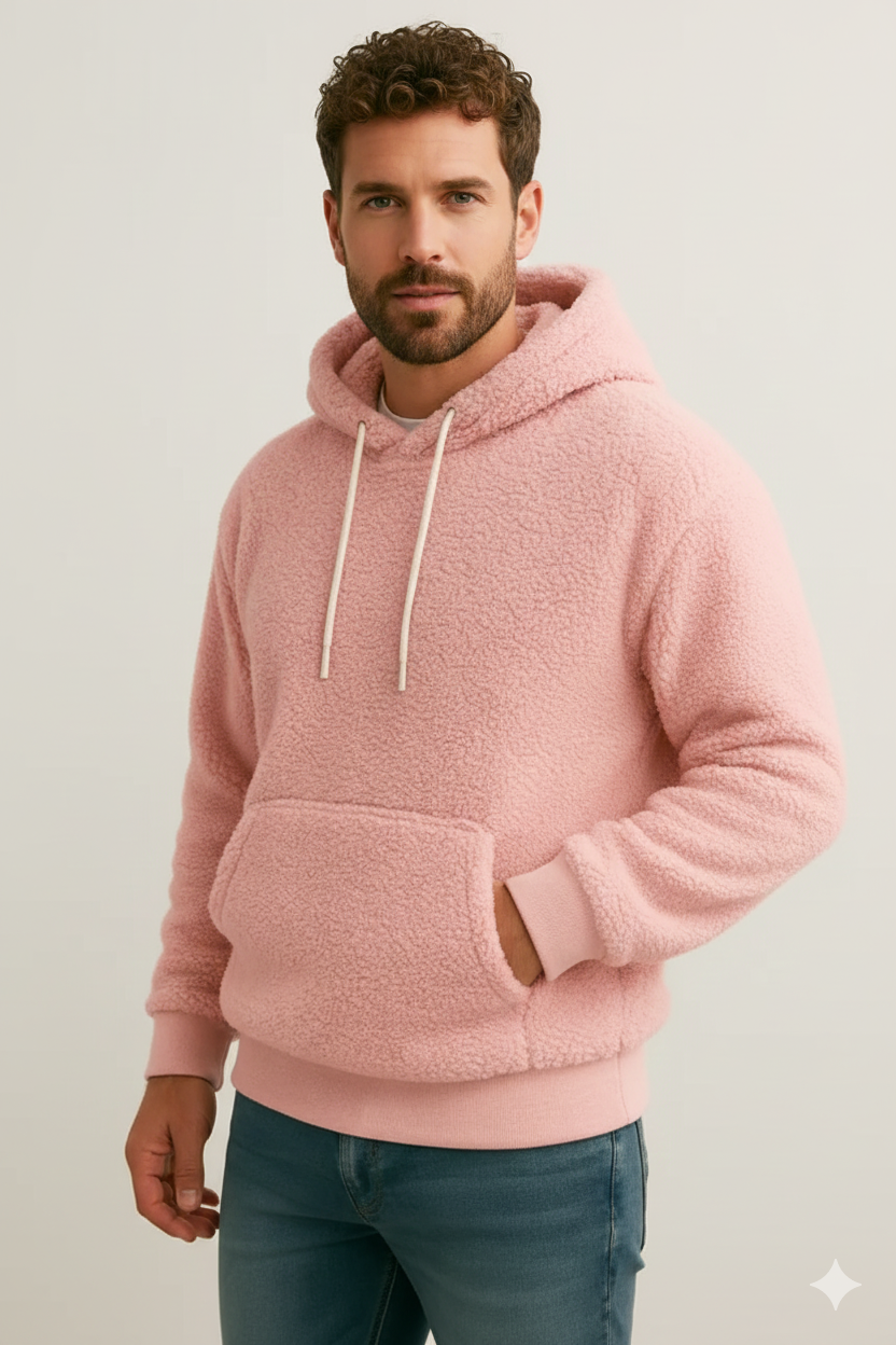 Romano Alvarez Pull Teddy Uomo – Felpa con Cappuccio in Pile Morbido Taglio Confortevole