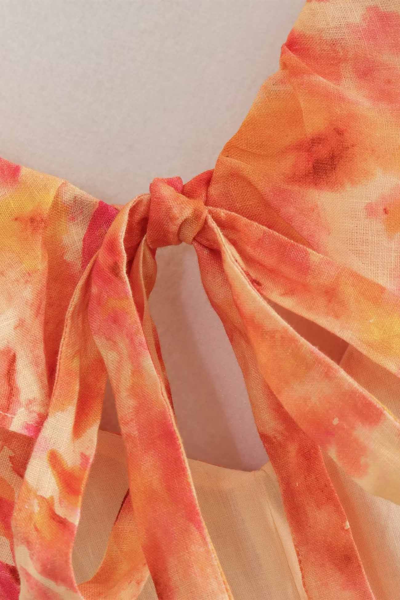 Abito estivo da donna Eris - Abito con volant, lacci, dettagli ritagliati e stampa floreale