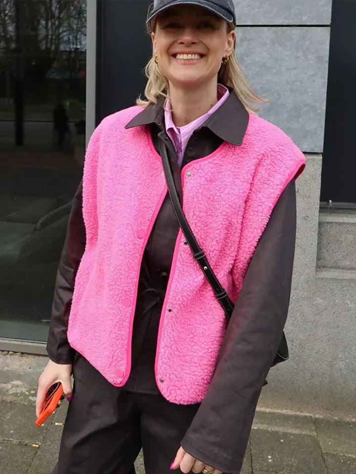 Eveline Gilet Teddy pour Femme – Veste Tendance et Cintrée pour Toutes les Occasions