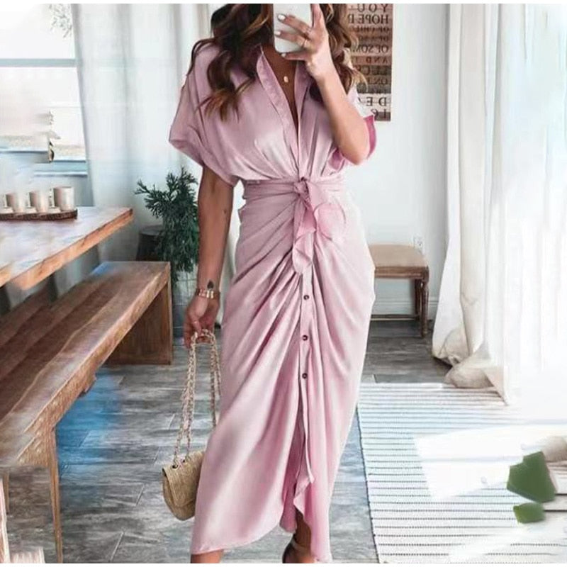 Robe de Soirée Femme Julia – Robe Longue Élégante en Polyester Aéré avec Détails Tendance