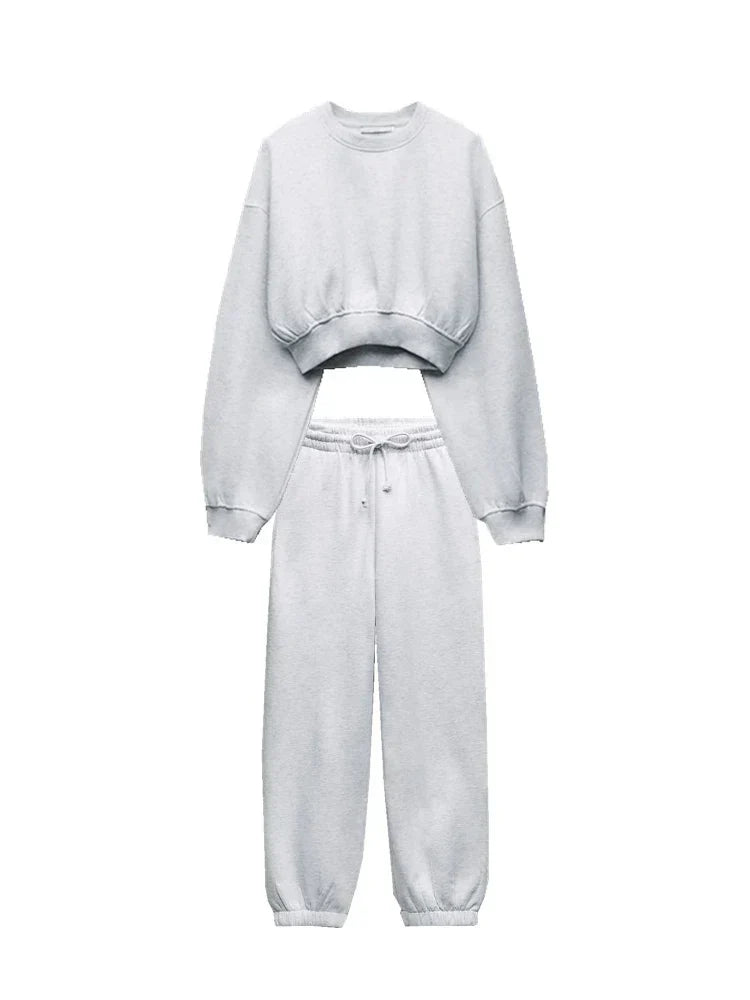 Merel Ensemble Confort Femme – Ensemble Deux Pièces avec Crop Top & Pantalon pour un Style Décontracté et un Confort Absolu