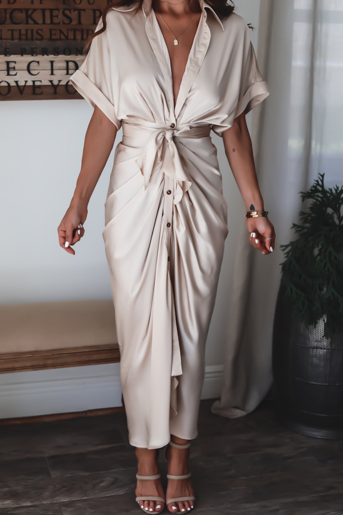 Robe de Soirée Femme Julia – Robe Longue Élégante en Polyester Aéré avec Détails Tendance