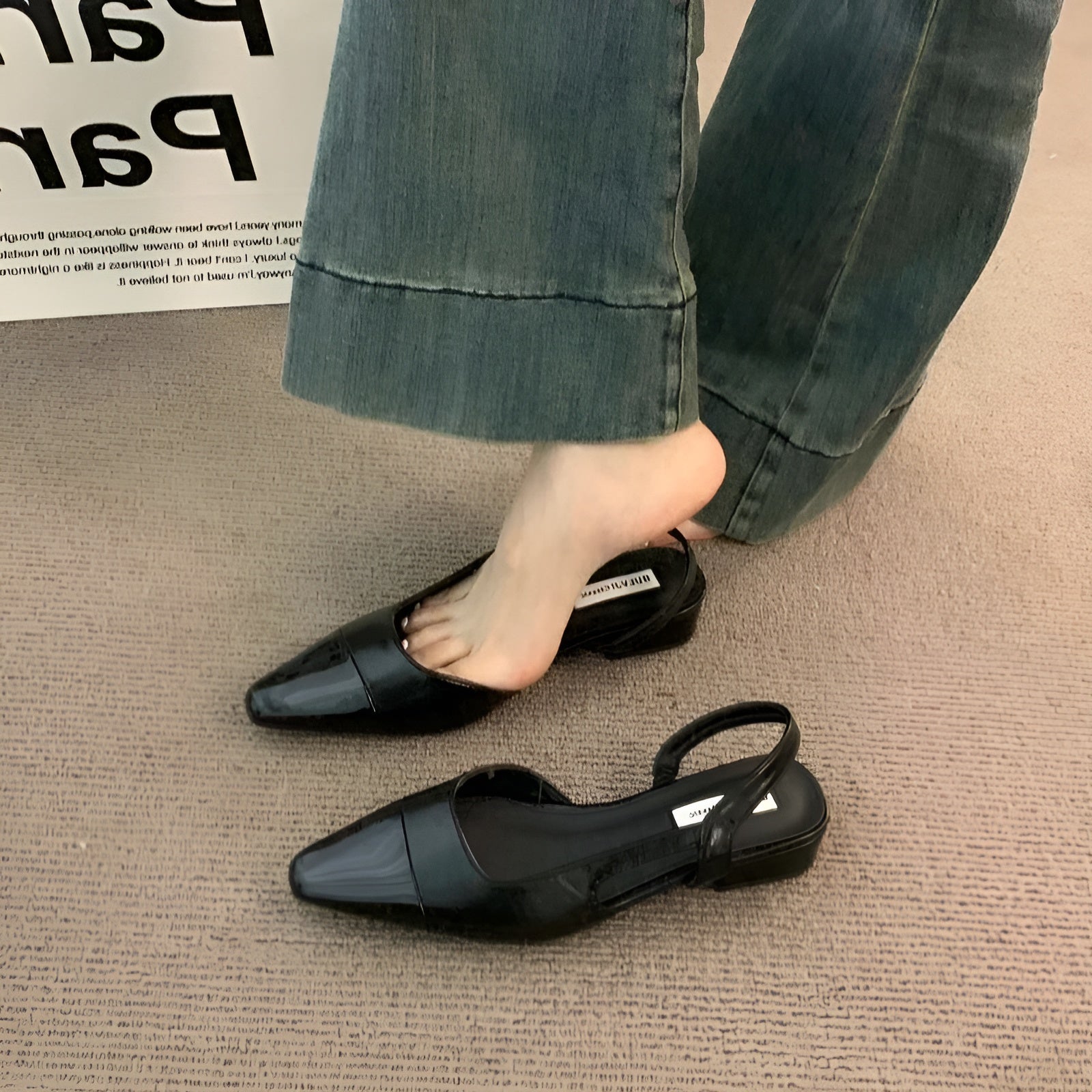 Ballerine da donna Camille - Eleganti scarpe con punta affilata e tacco quadrato comodo